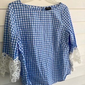 Liz Claiborne Embroidered Quarter Sleeve Blouse